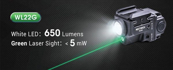 Nextorch WL22 Compact Weapon Light Rechargeable Tactical Rail