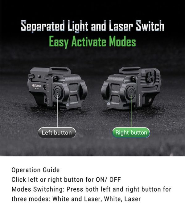 Nextorch WL22 Compact Weapon Light Rechargeable Tactical Rail