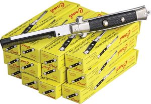 Miscellaneous Switchblade Comb 12-Pack - Brown Handles