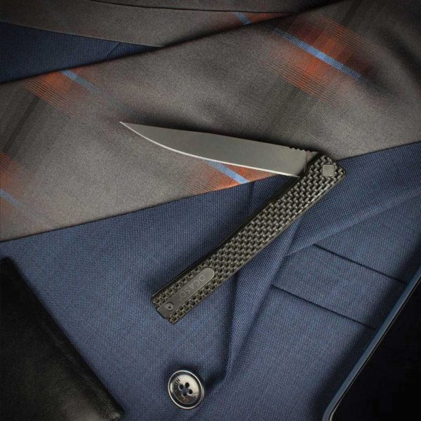 Ocaso Solstice Linerlock Black Carbon Fiber Folding Knife S35VN