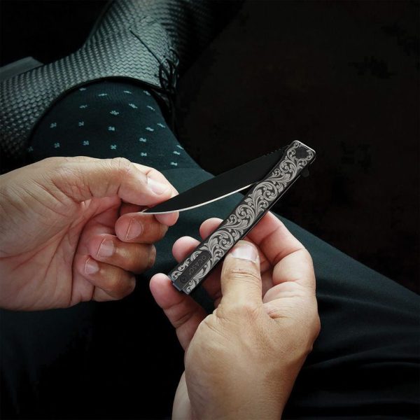 Ocaso Solstice Linerlock Folding Knife S35VN Black Titanium