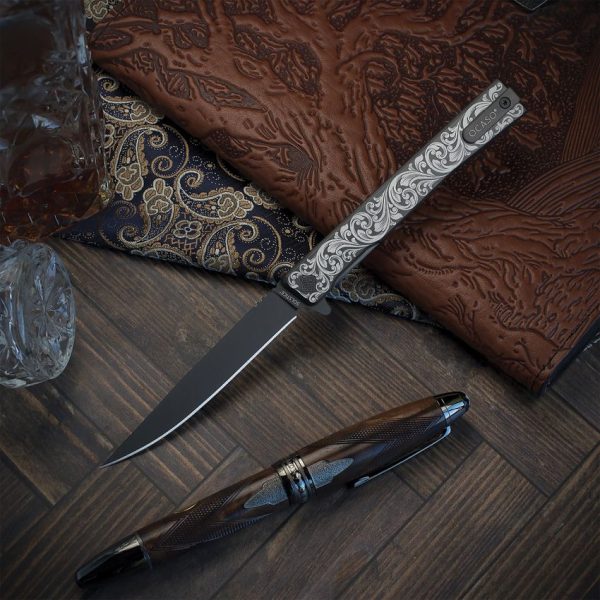Ocaso Solstice Linerlock Folding Knife S35VN Black Titanium