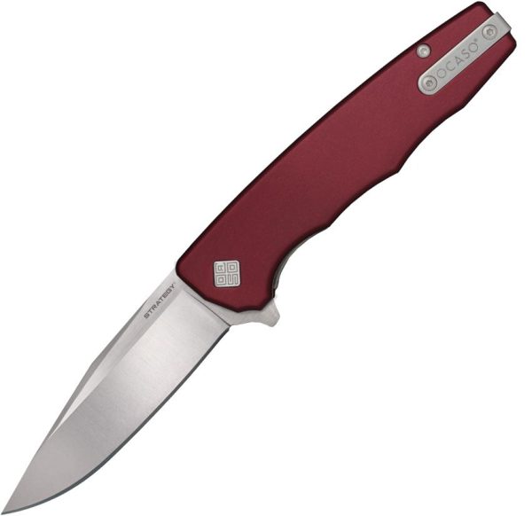 Ocaso Strategy Linerlock Red Aluminum D2 Folding Knife
