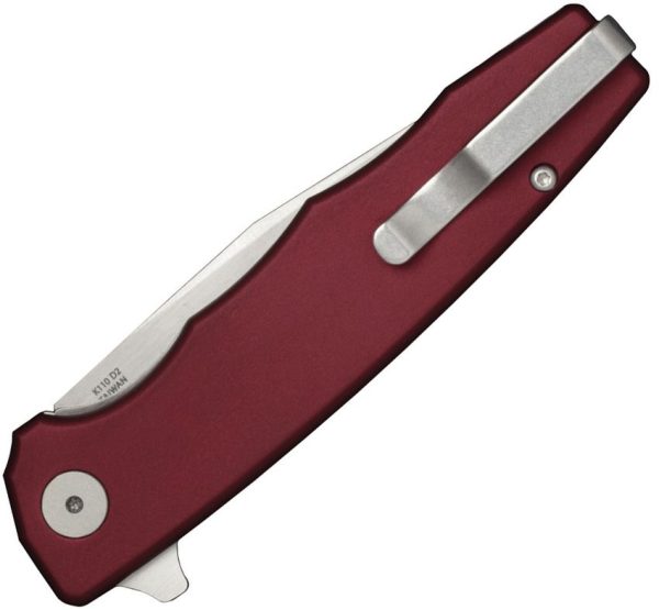 Ocaso Strategy Linerlock Red Aluminum D2 Folding Knife