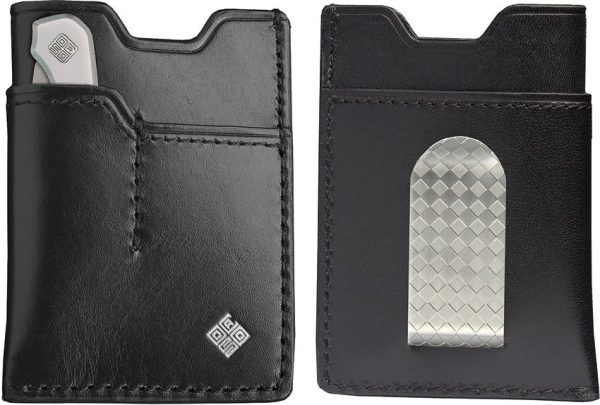 Ocaso EDC Wallet Money Clip Black Leather Knife Holder
