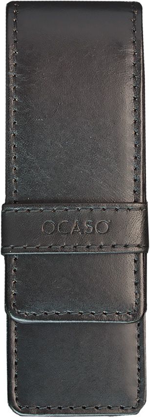 Ocaso Storage Pouch Dual Slim - Black Leather