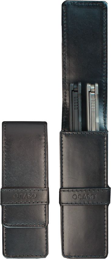 Ocaso Storage Pouch Dual Slim - Black Leather