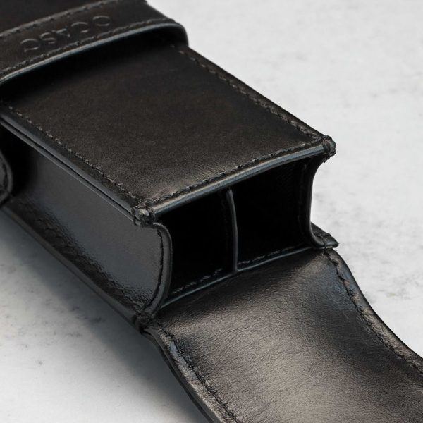 Ocaso Storage Pouch Dual Slim - Black Leather