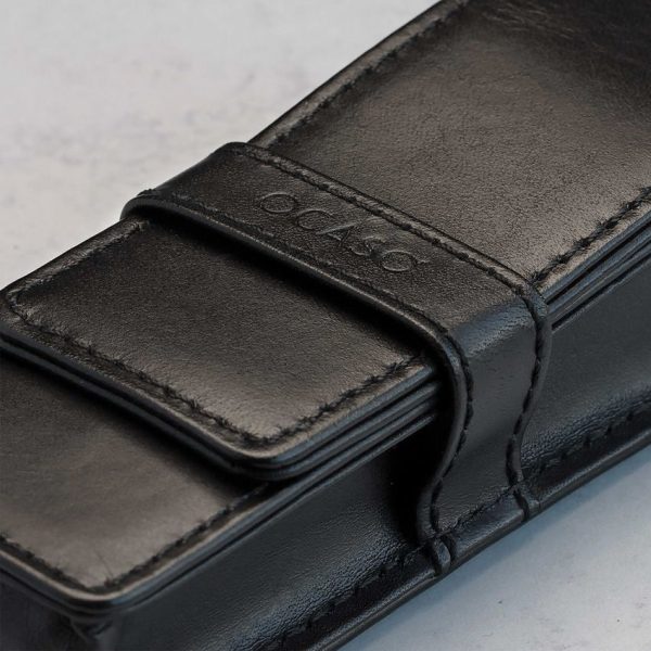 Ocaso Storage Pouch Dual Slim - Black Leather