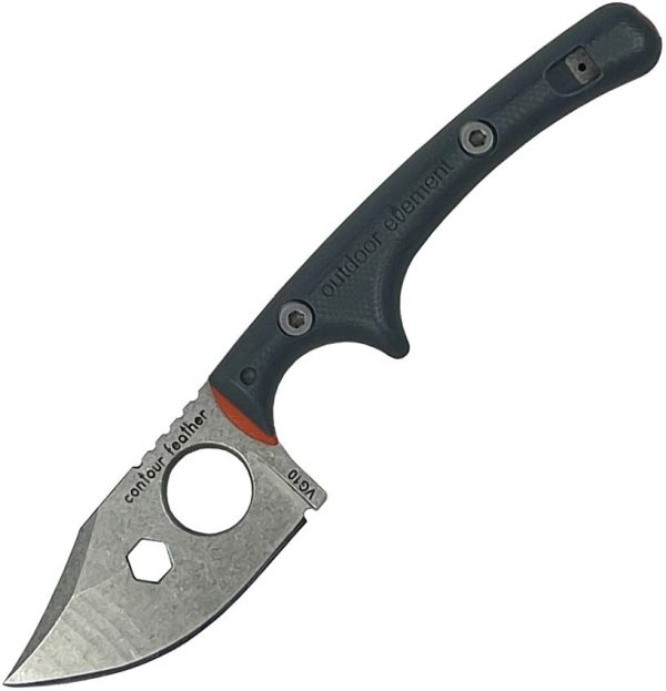 Outdoor Element Contour Feather Fixed Blade - VG-10 Stonewash