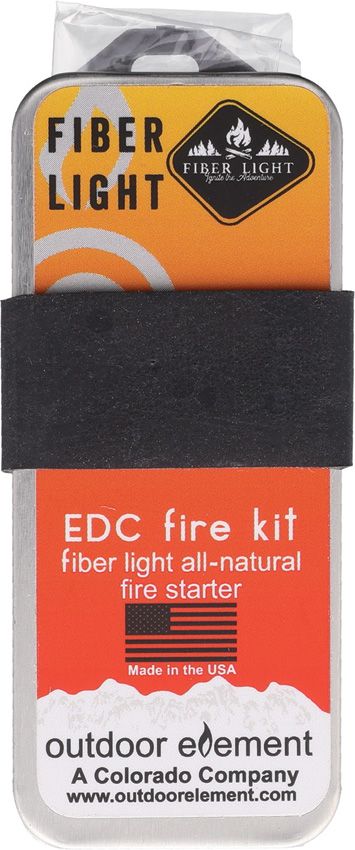 Outdoor Element Fiber Light EDC Fire Kit