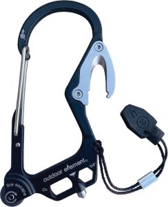 Outdoor Element Fire Escape Carabiner - Black Stainless