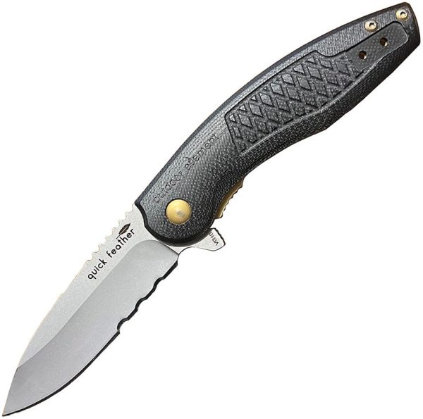 Outdoor Element Quick Feather Linerlock - VG-10 Partial Serrated