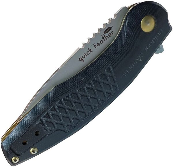 Outdoor Element Quick Feather Linerlock - VG-10 Partial Serrated