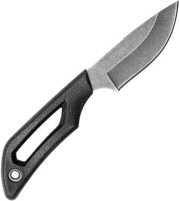 Outdoor Edge Pivot Drop Point Fixed Blade - Black TPR Handle