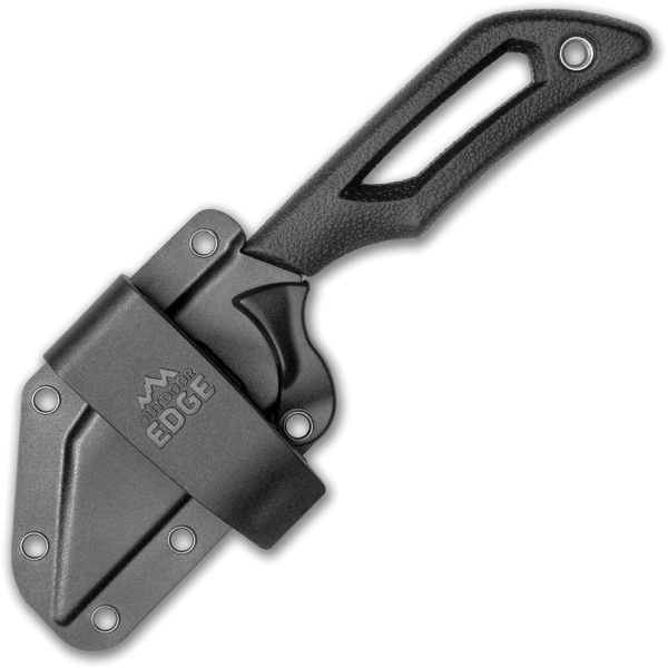 Outdoor Edge Pivot Wharncliffe Fixed Blade - Black TPR Handle