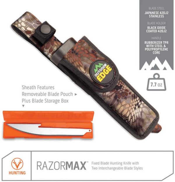 Outdoor Edge Razormax Black Knife - Interchangeable Blade System