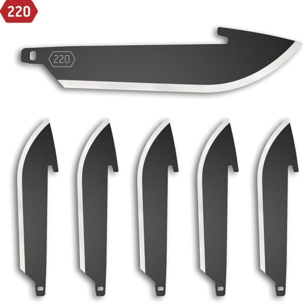 OERR22K6C.jpg Outdoor Edge 220 Drop Point Blade 6pk - Black Oxide Coating