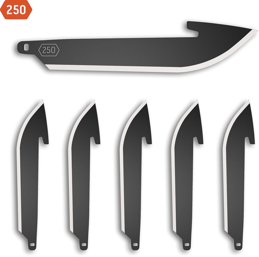 Outdoor Edge 2.5" Drop Point Blade 6-Pack Black Oxide