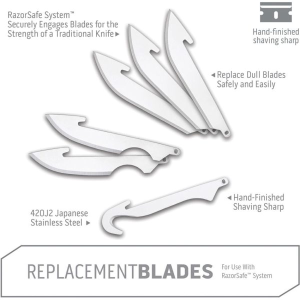 Outdoor Edge Combo Blade 6pk - Drop Point Caping Guthook