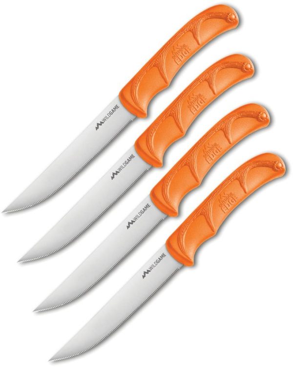Outdoor Edge Wild Game Steak Knives Orange - Set of 4
