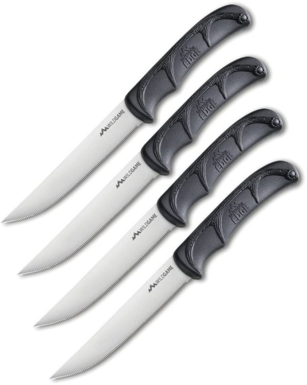 Outdoor Edge Wild Game Steak Knives Black - Set of 4