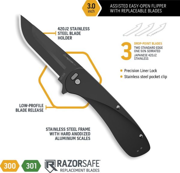 Outdoor Edge Razor VX1 Assisted Linerlock Black