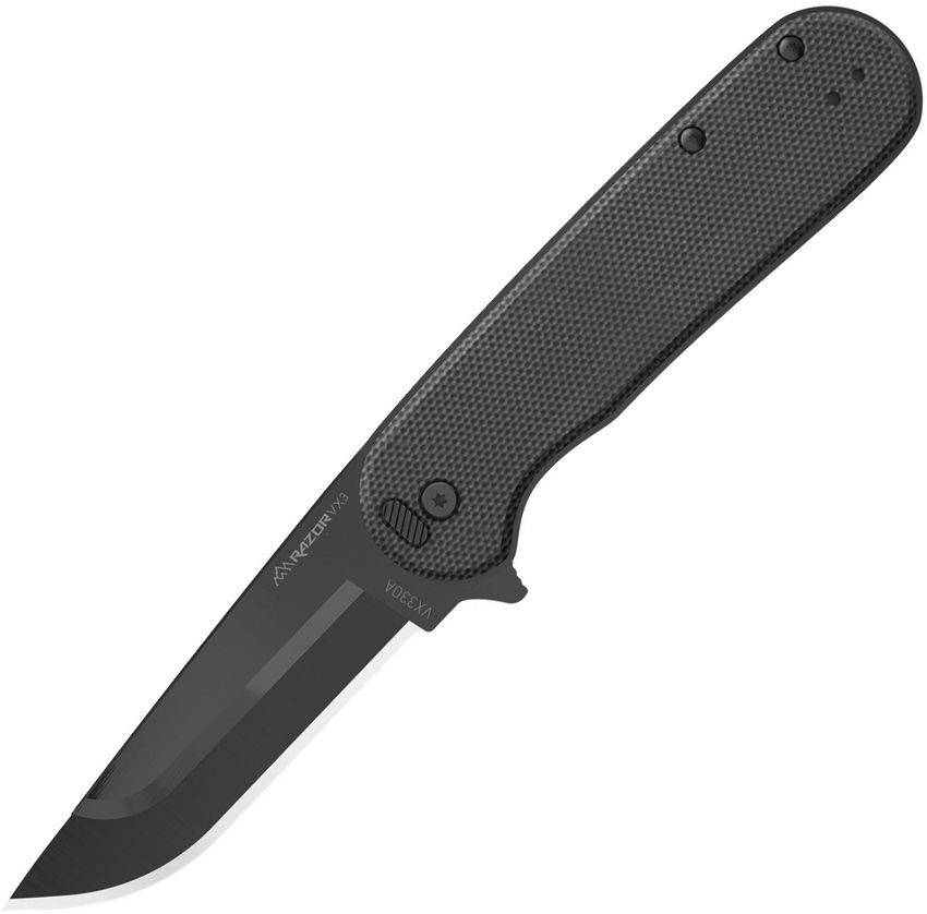 Outdoor Edge Razor VX3 Linerlock Folding Knife Black 3" Blade w/ 4 Blades