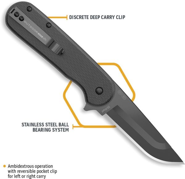 Outdoor Edge Razor VX3 Linerlock Black G10 Folding Knife