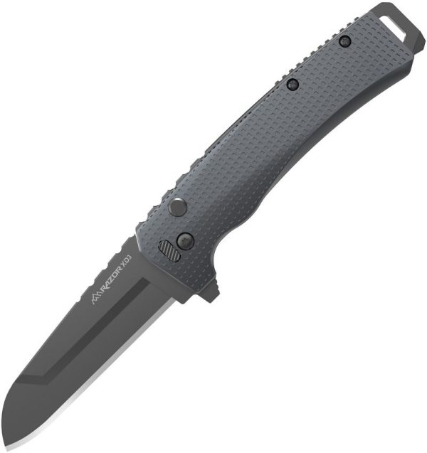 Outdoor Edge Razor XD3 Button Lock Folding Knife, 3" 420J2 Blade, Gray