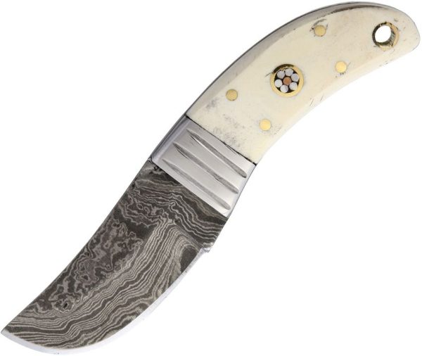 Old Forge Damascus Bone Skinner 5.25in