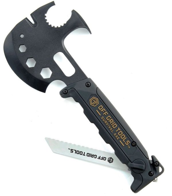 Off Grid Tools Survival Axe 11.5 inches Black ABS 420SS