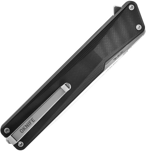 Oknife AION Linerlock Black G10 Drop Point Knife