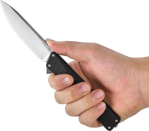 Oknife AION Linerlock Black G10 Drop Point Knife