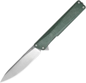 Oknife AION Linerlock Folding Knife Green Micarta 14C28N