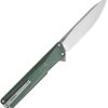 Oknife AION Linerlock Folding Knife Green Micarta 14C28N