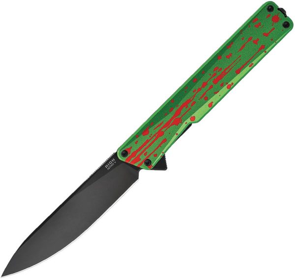 Oknife AION Linerlock Folding Knife Zombie Green Nitro V