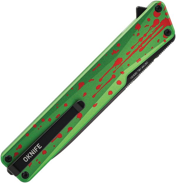 Oknife AION Linerlock Folding Knife Zombie Green Nitro V