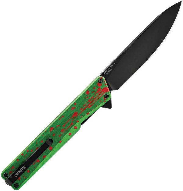 Oknife AION Linerlock Folding Knife Zombie Green Nitro V