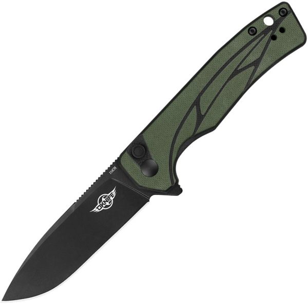 OKnife Mettle Button Lock - Black/OD G10