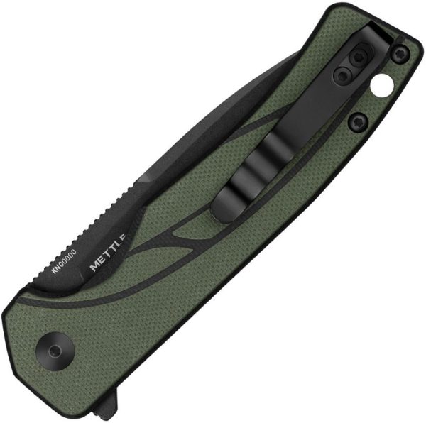 OKnife Mettle Button Lock - Black/OD G10
