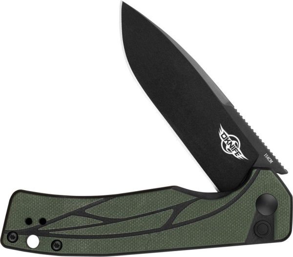 OKnife Mettle Button Lock - Black/OD G10