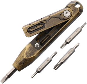 Oknife Otacle D1 Cracked Brass Hex Bit Tool