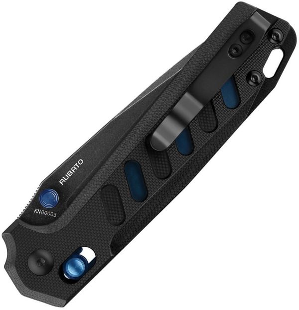 Oknife Rubato Rail Lock Tanto Black Blue G10