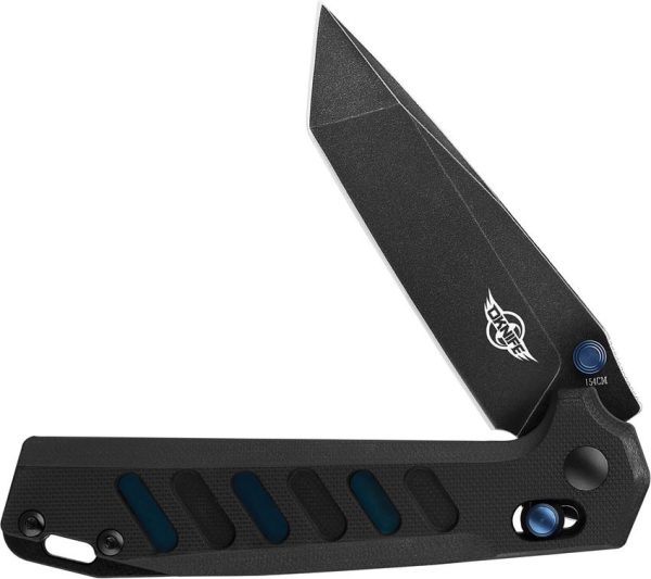 Oknife Rubato Rail Lock Tanto Black Blue G10
