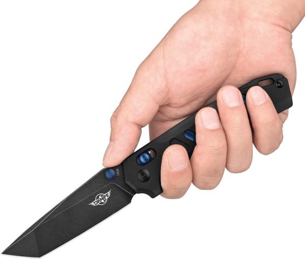 Oknife Rubato Rail Lock Tanto Black Blue G10