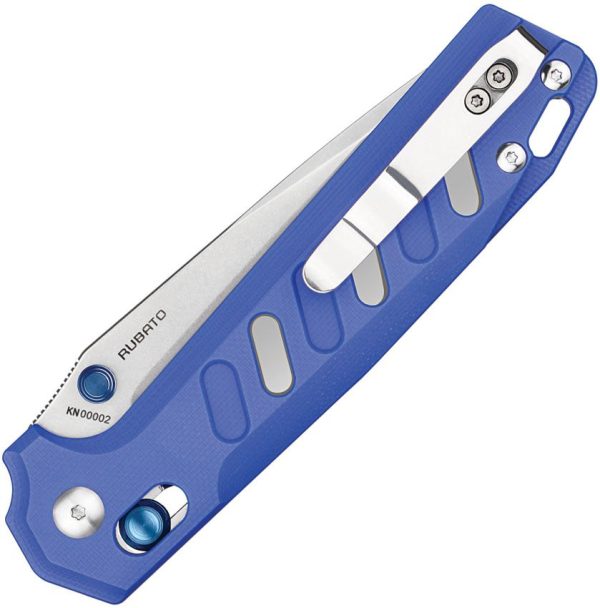 Oknife Rubato Rail Lock Satin Blue G10