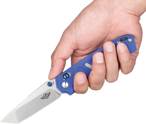 Oknife Rubato Rail Lock Satin Blue G10