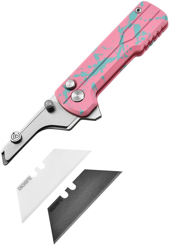 Oknife Otacle U1 Ultra Button Lock Folding Knife Zombie Pink