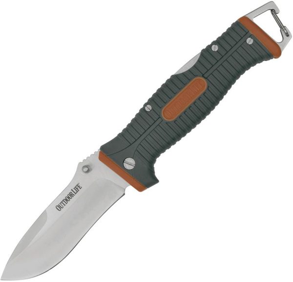 Outdoor Life Lockback Folding Knife - Orange Nylon